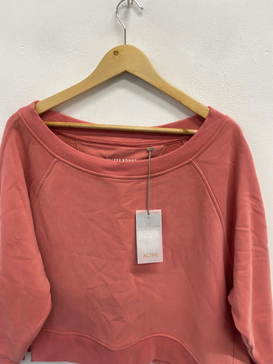 Fabulous Oliver Bonas crop sweat slouch Sweater UK M Coral KG480