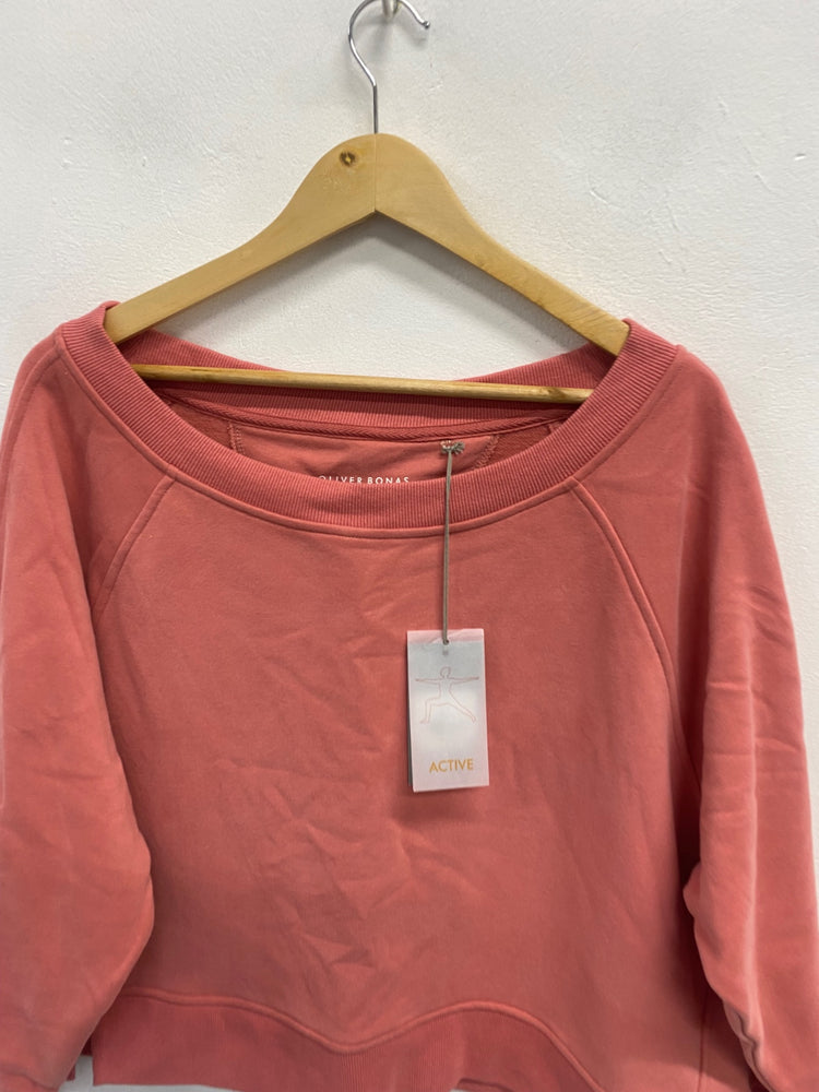 Fabulous Oliver Bonas crop sweat slouch Sweater UK M Coral KG480