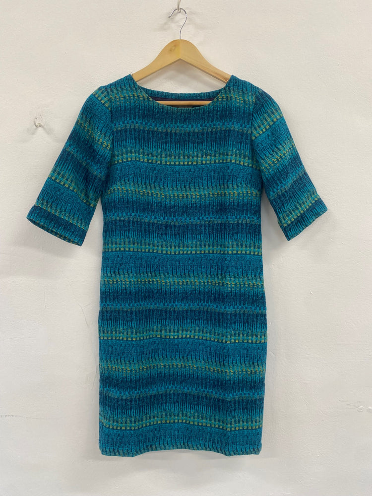 Fabulous Lily & Me retro abstract pattern Dress UK8 Teal Stunning FC481