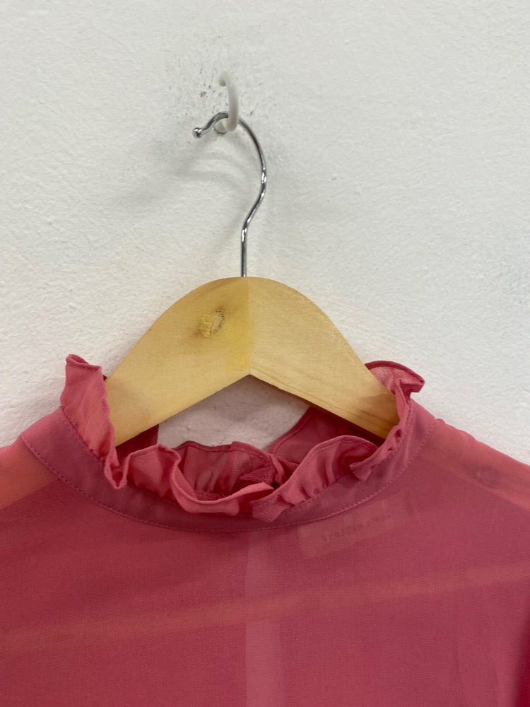 Fabulous Traffic People rose pink romantic chiffon. Blouse UKS Pink Pom Pom FC481