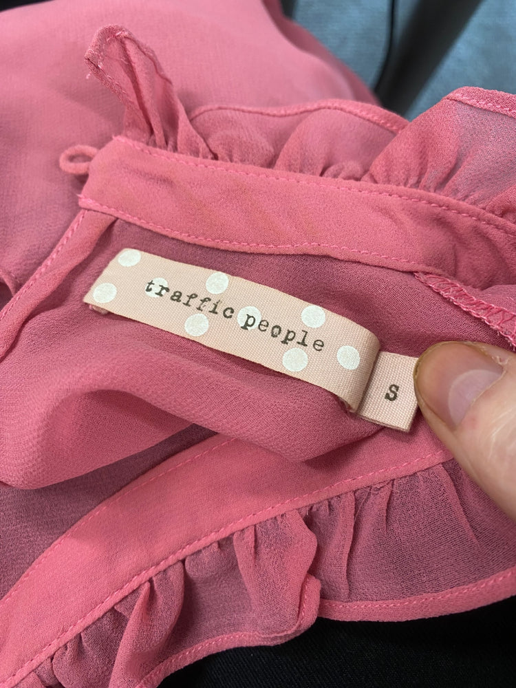 Fabulous Traffic People rose pink romantic chiffon. Blouse UKS Pink Pom Pom FC481