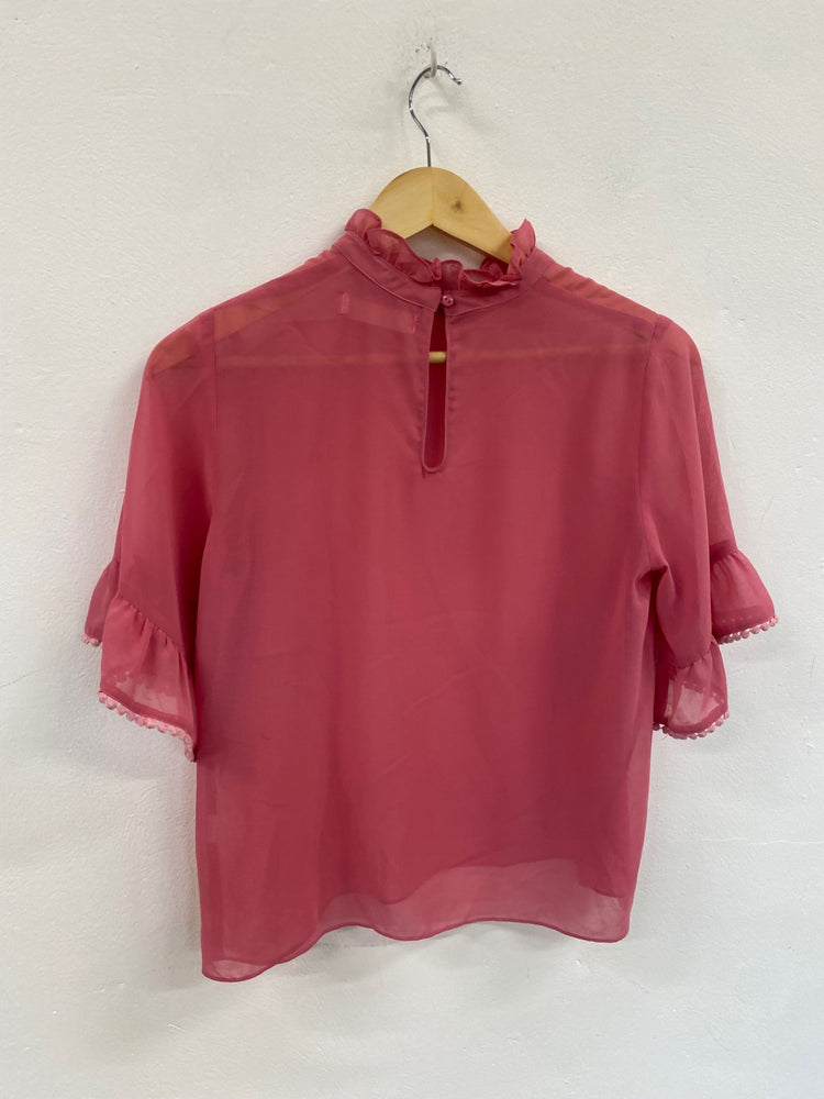 Fabulous Traffic People rose pink romantic chiffon. Blouse UKS Pink Pom Pom FC481