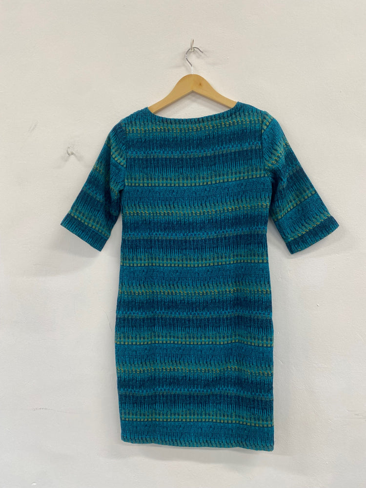 Fabulous Lily & Me retro abstract pattern Dress UK8 Teal Stunning FC481