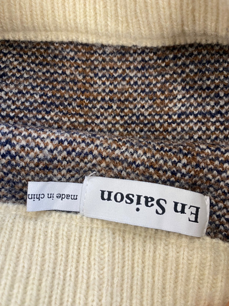 Fabulous Et Saison Brontë check sweater Skirt UkXS Beige Country chic FC481