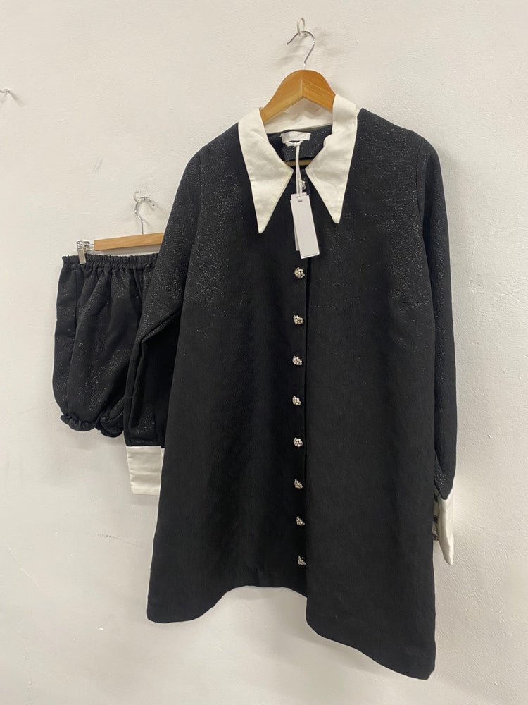 Fabulous Bianca Balti Laurel Dress & shorts Uk16 Black & White Party Occasion LB002