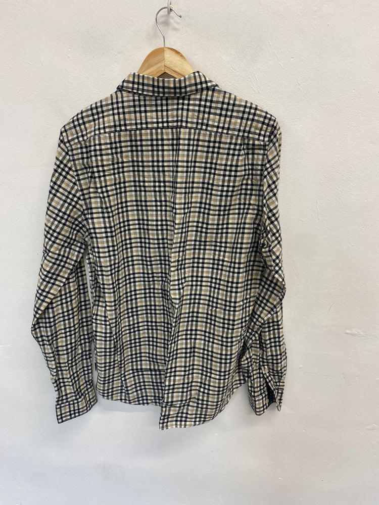 Fabulous Paul Smith Shirt UK L Beige checked tailored fit YS486