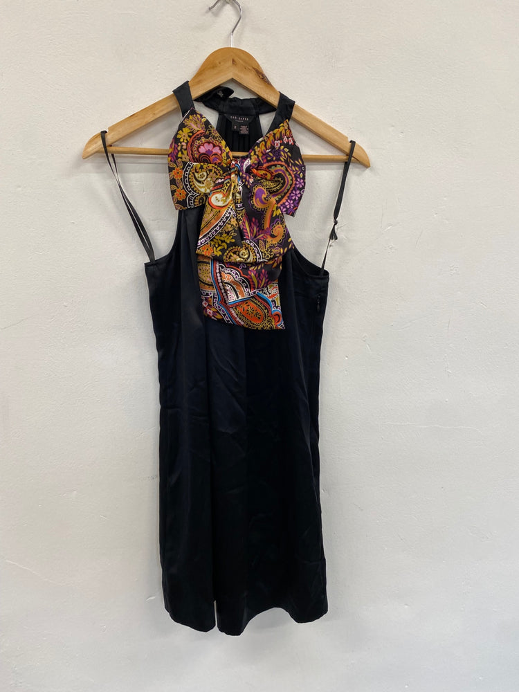 Fabulous Ted Baker Pussy Bow Dress UK8 Black Party Fun CP002