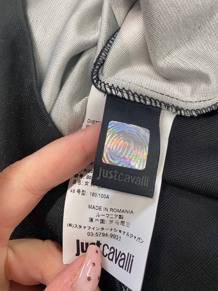 Fabulous Just Cavalli Midi Dress Uk 10 Pink butterfly y2k CP002