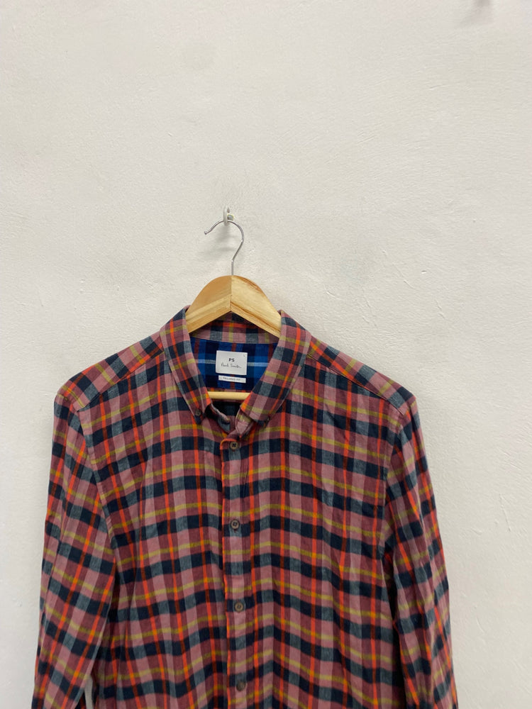 Fabulous Paul Smith Shirt UK L Red navy checked CP002
