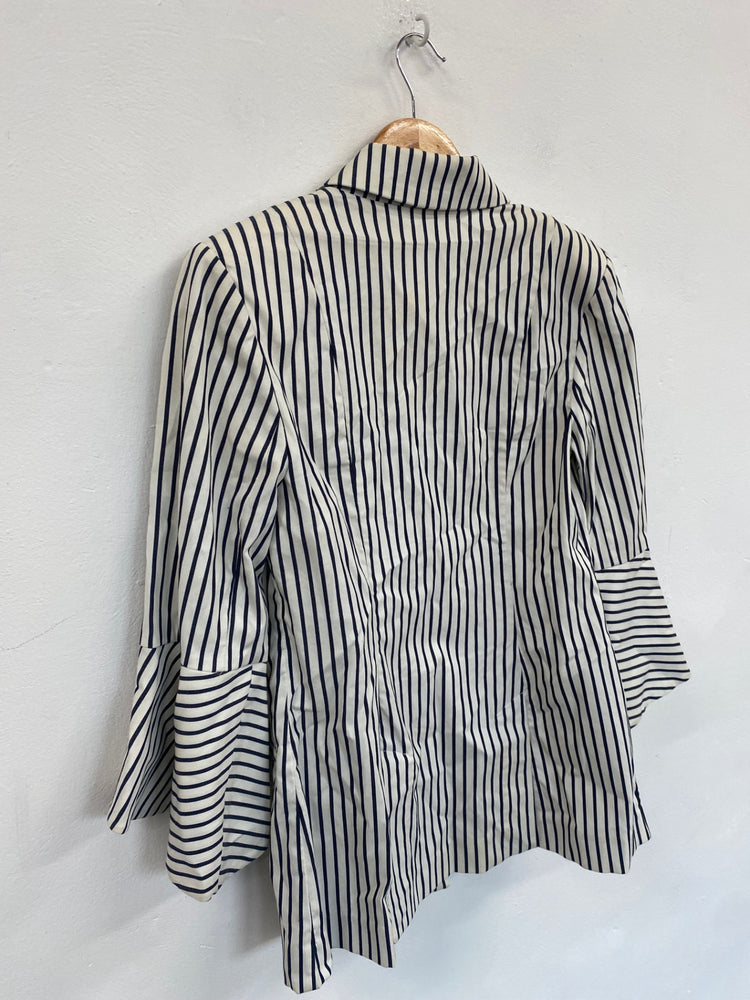 Fabulous Cabi flared sleeve pinstripe Blazer Uk8 Cream EW004