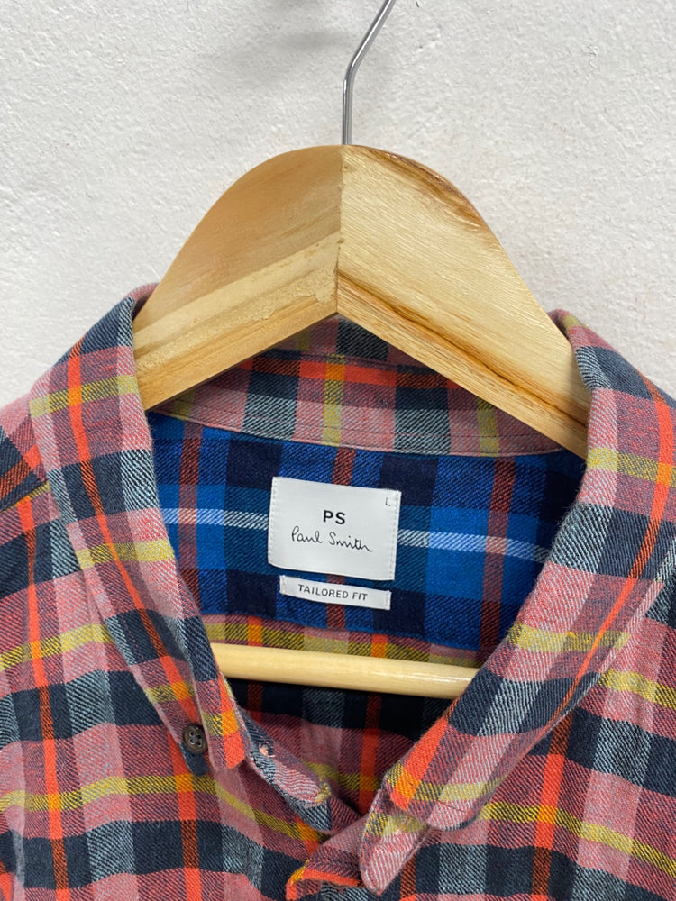 Fabulous Paul Smith Shirt UK L Red navy checked CP002