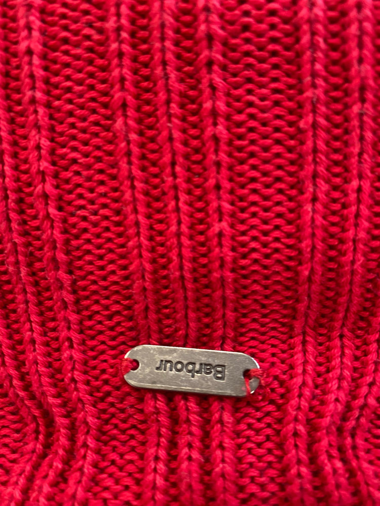 Fabulous Barbour Stich Guernsey Knit Sweater UK8 Red FH003