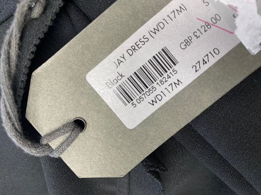 Fabulous All Saints jay floaty Midi Dress UK S Black YS486