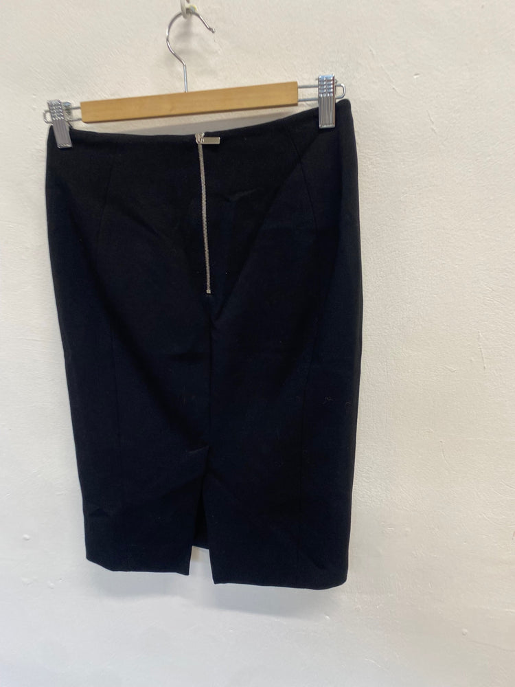 Fabulous Karen millen Midi Skirt Uk 8 Black faux leather FH003