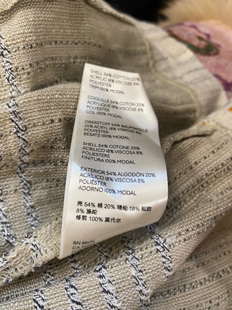 Fabulous FreePeople striped puff sleeve mini Dress UkXS Beige Boho chic CP002