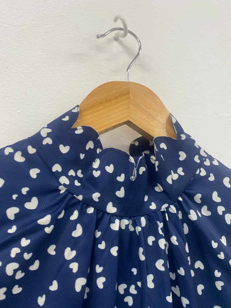 Fabulous Anne Louise boutique pin up retro Dress UK8 Navy blue FH003