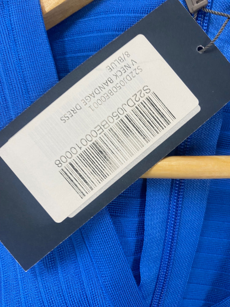 Fabulous Sosandar bandange bodycon Dress UK8 Blue Sexy FH003