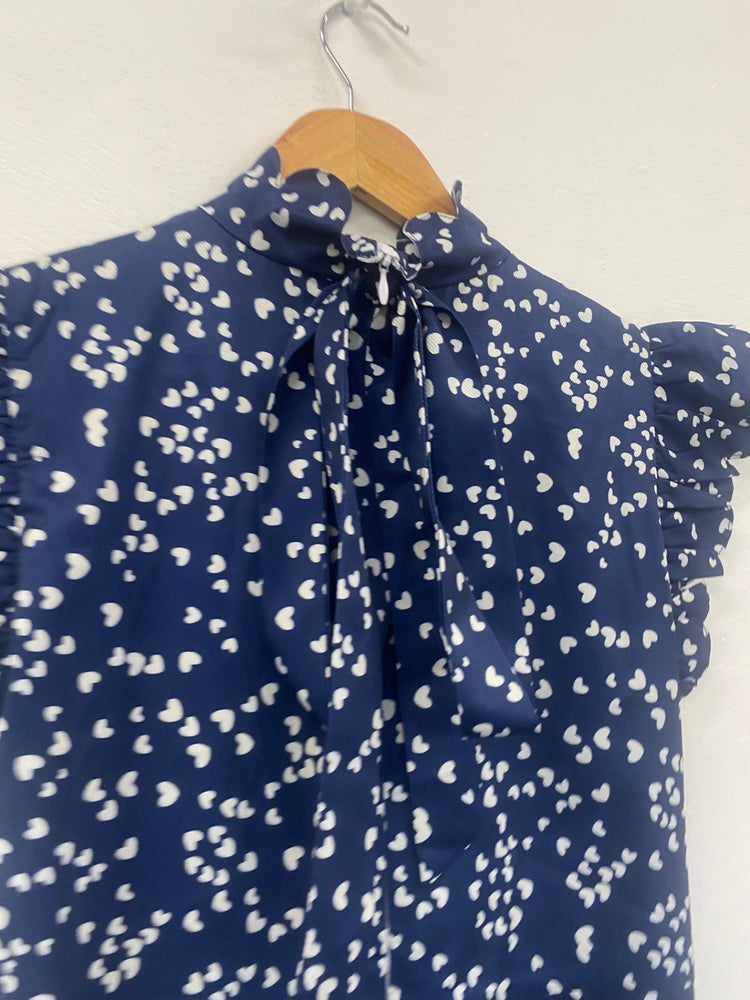 Fabulous Anne Louise boutique pin up retro Dress UK8 Navy blue FH003