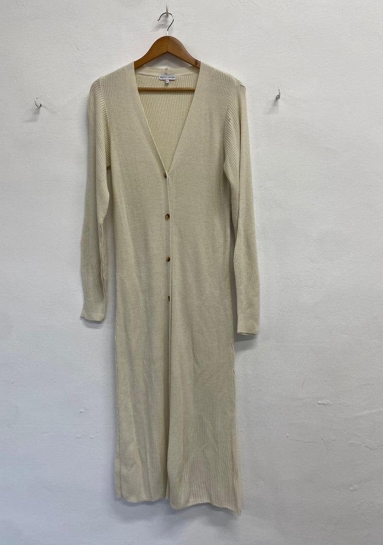 Fabulous Pretty lavish Maxi Dress ribbed UK 10 Cream GM485