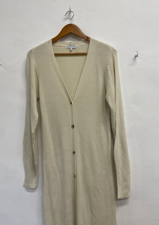 Fabulous Pretty lavish Maxi Dress ribbed UK 10 Cream GM485