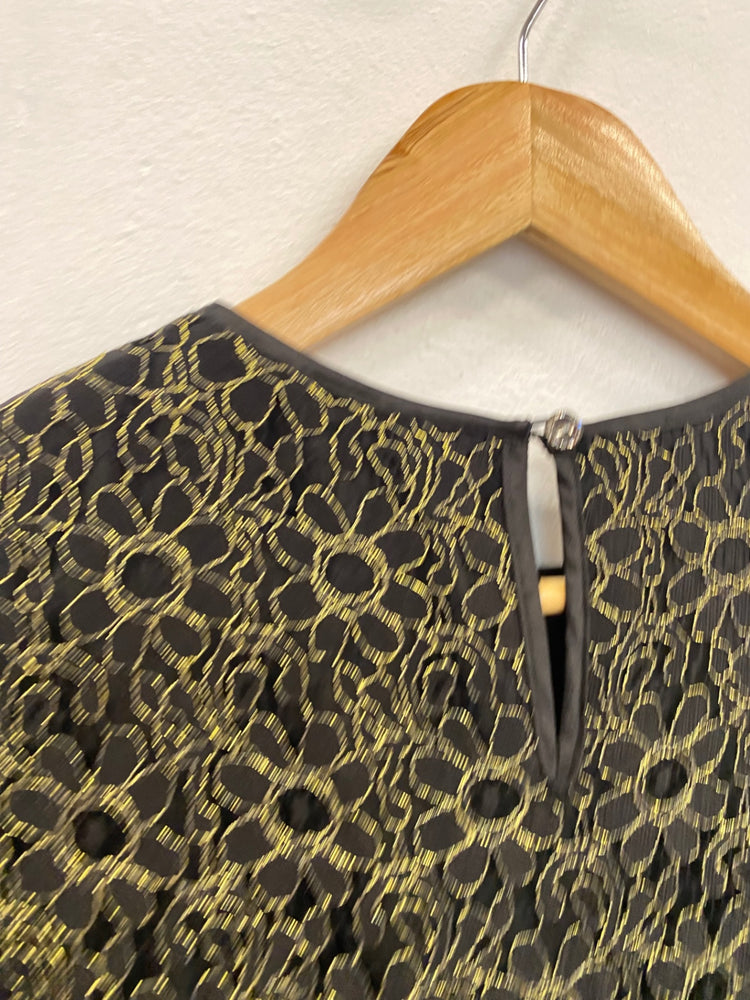 Fabulous Ted Baker Freeya Party Dress Uk10 Black & gold Occasion GM485