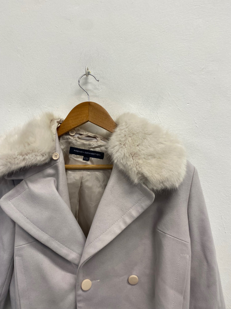 Fabulous French Connection Pea jacket UK 10 Lilac crop GM485