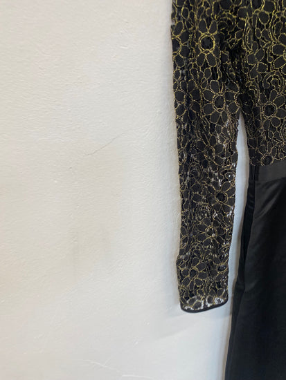 Fabulous Ted Baker Freeya Party Dress Uk10 Black & gold Occasion GM485