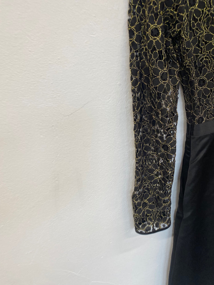 Fabulous Ted Baker Freeya Party Dress Uk10 Black & gold Occasion GM485