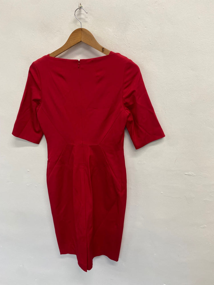 Fabulous L.K. Bennett dr tan Formal Dress UK 10 Red GM485