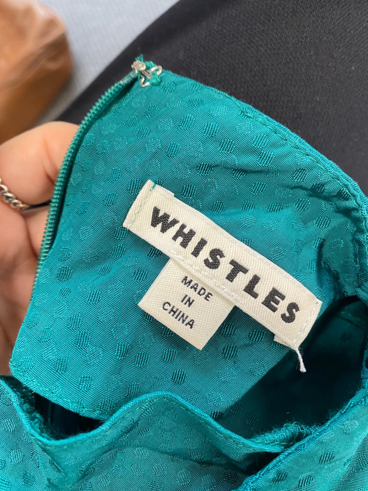 Fabulous Whistles britt jaquard Jumpsuit Uk 10 Teal frill GM485