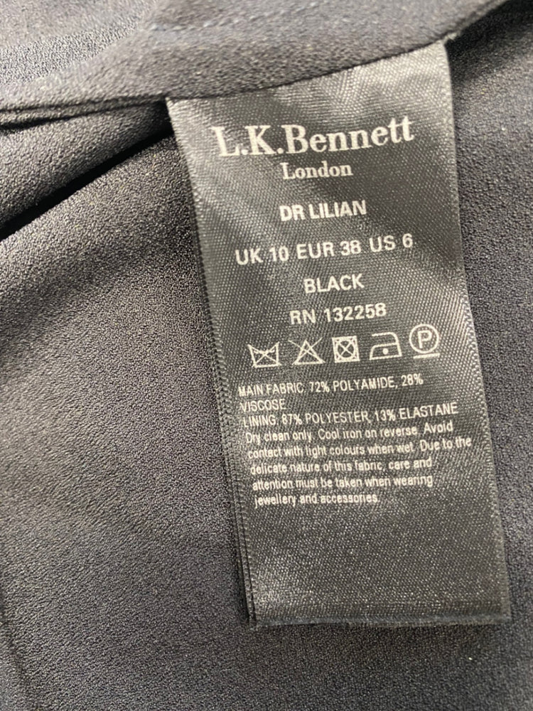 Fabulous L.K. Bennett Midi Dress UK 10 Black lace evening GM485