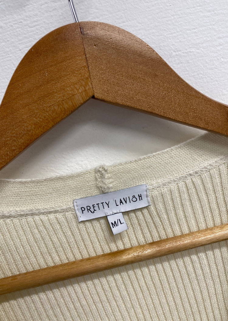 Fabulous Pretty lavish Maxi Dress ribbed UK 10 Cream GM485