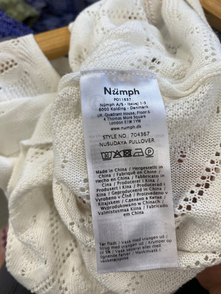 Fabulous Numph crochet fine knit Sweater UKS Cream SR006