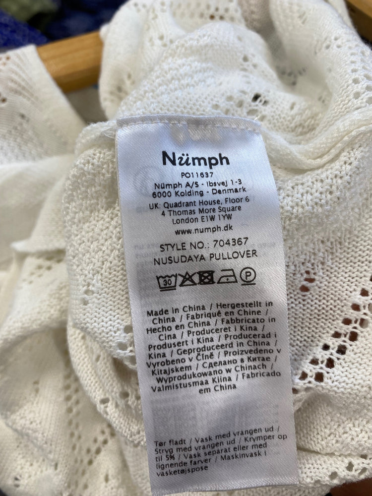 Fabulous Numph crochet fine knit Sweater UKS Cream SR006