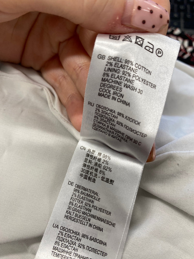 Fabulous Reiss sitars Midi Skirt UK 12 Black and white red CS001