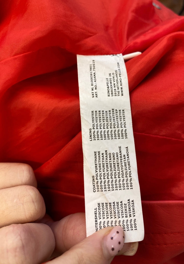 Fabulous Rino & pelle Biker Jacket UK 12 Red SR006