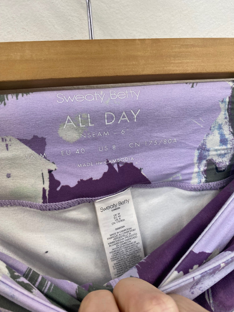 Fabulous Sweaty Betty all Day 6” Shorts UK M Lilac SR006