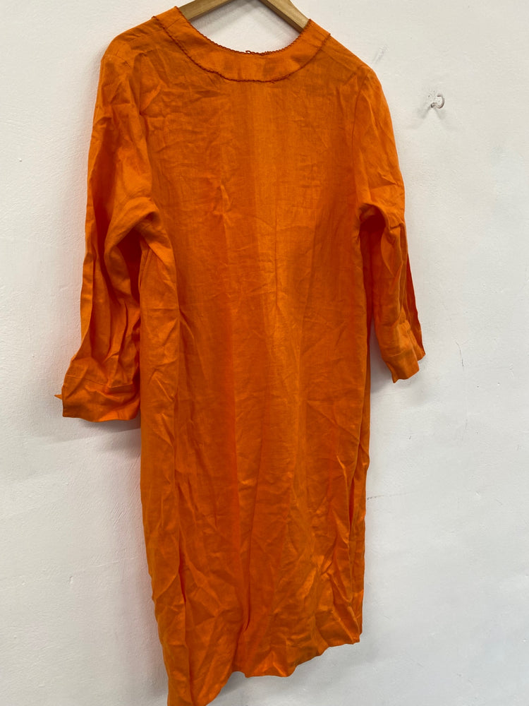 Fabulous NoLogo ethnic linen Dress UKS Orange CS001