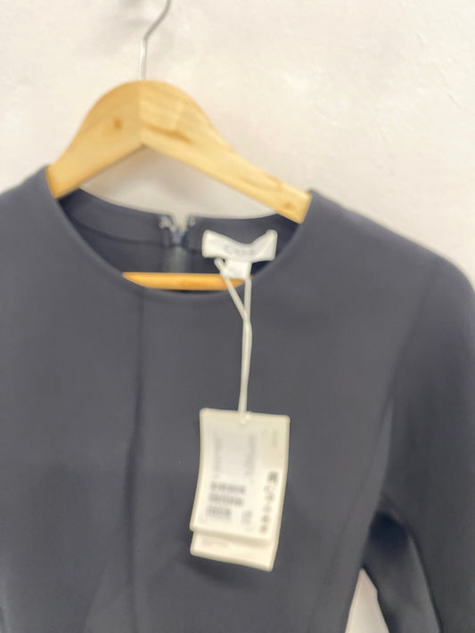 Fabulous COS Midi Dress UK S Black scuba a line CS001