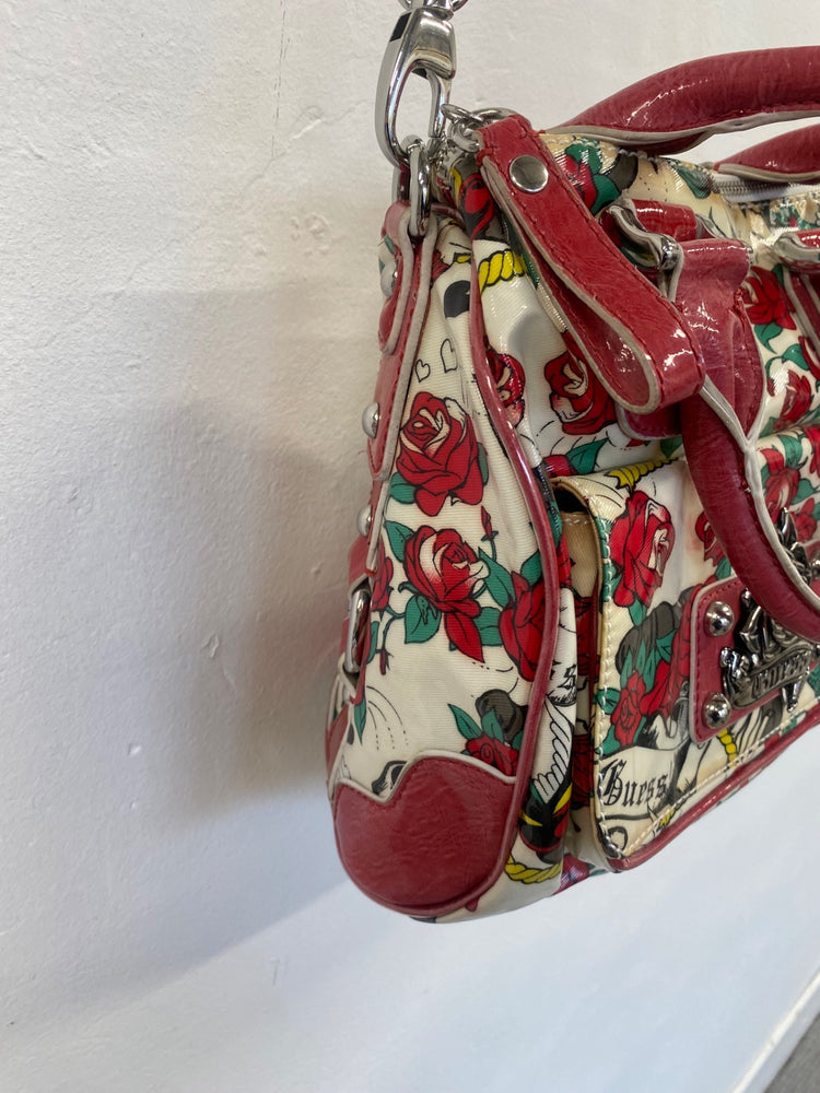 Fabulous vintage Guess tattoo & rose Crossbody Bag Rare SW001