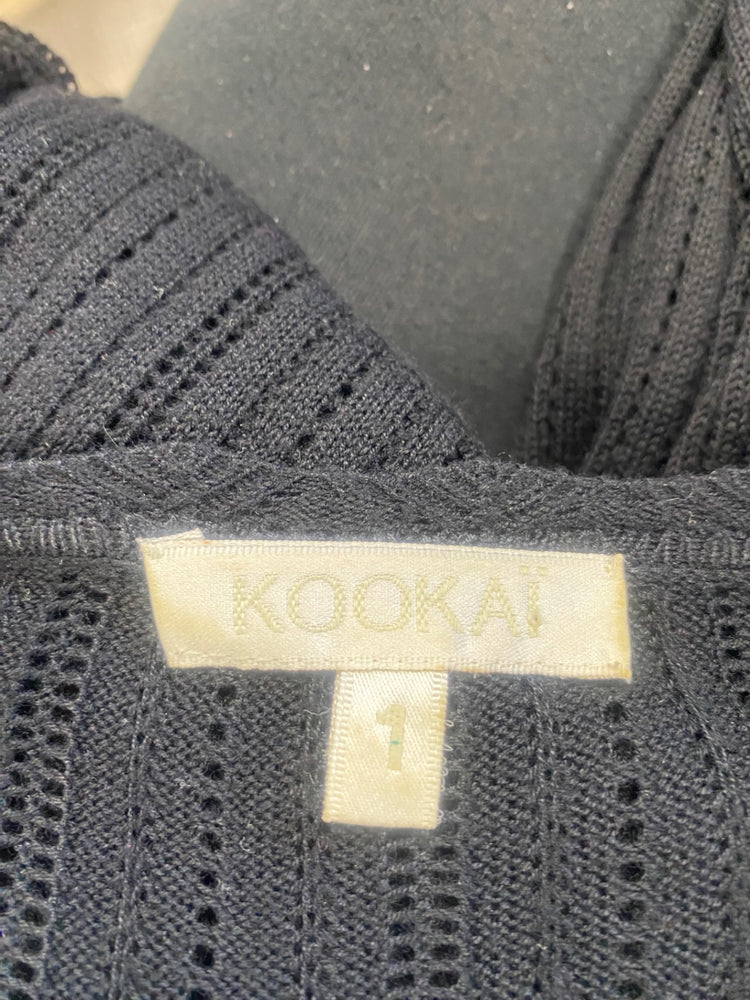 Fabulous Vintage crochet Kookai Dress Uk8 Black y2K AC488