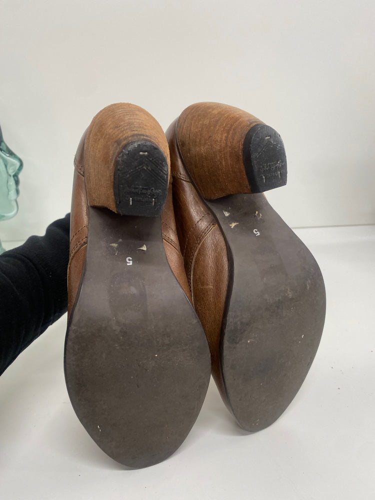 Fabulous Red Herring Y2K laced ankle Boots UK5 Tan leather AC488