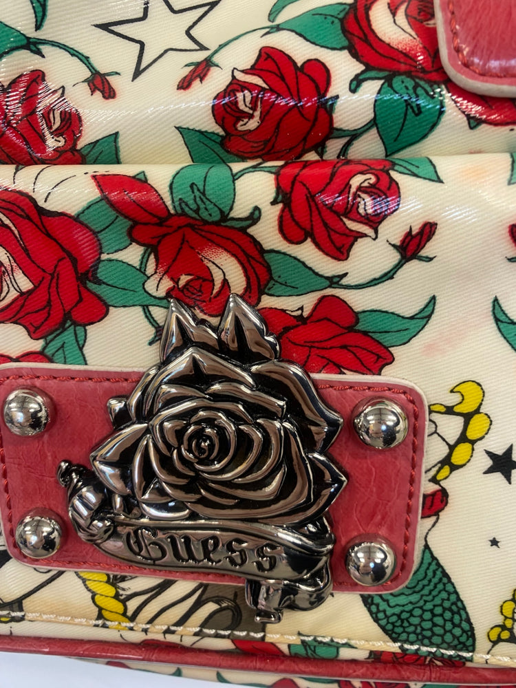 Fabulous vintage Guess tattoo & rose Crossbody Bag Rare SW001