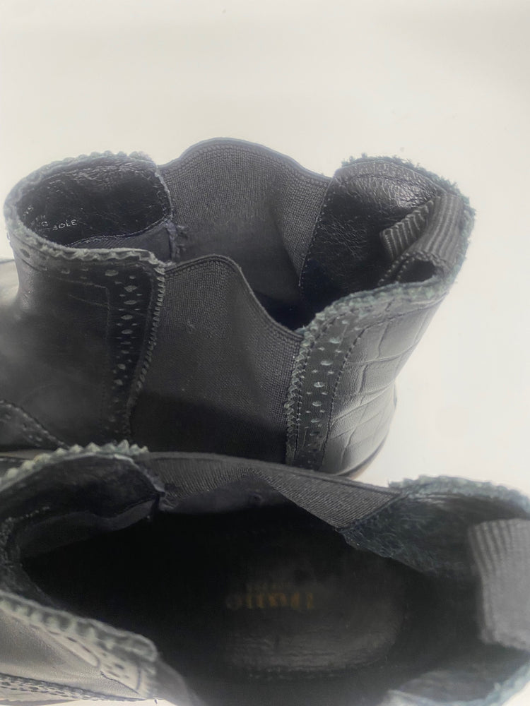 Fabulous Dune Brogued Leather ankle Boots UK5 Black Classic AC488