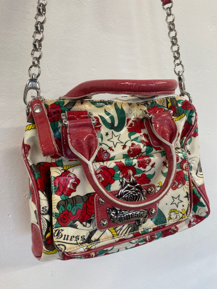 Fabulous vintage Guess tattoo & rose Crossbody Bag Rare SW001