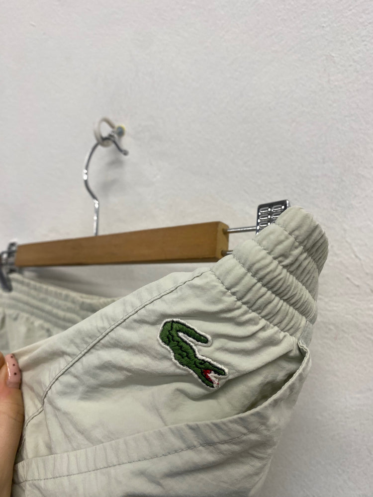 Fabulous Lacoste y2k Cropped trousers UK S Beige track pants 3/4 SW001