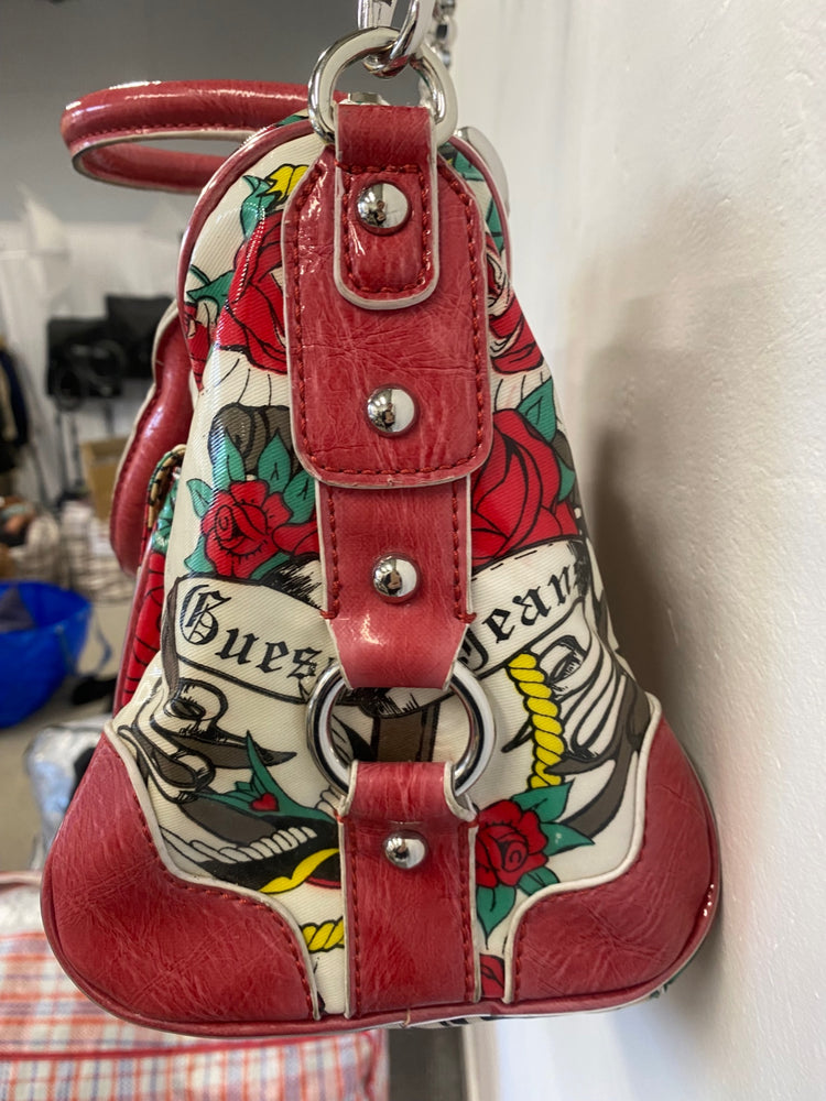 Fabulous vintage Guess tattoo & rose Crossbody Bag Rare SW001