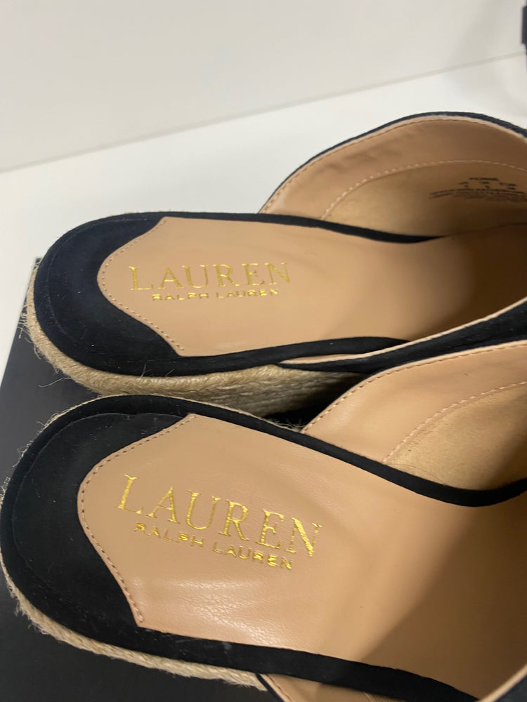 Fabulous Lauren Ralph Lauren Espadrille wedge Shoes UK6 Black LS490
