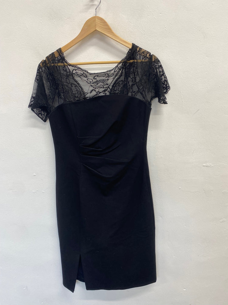 Fabulous Shubette Evening Dress UK 14 Black lace MB489