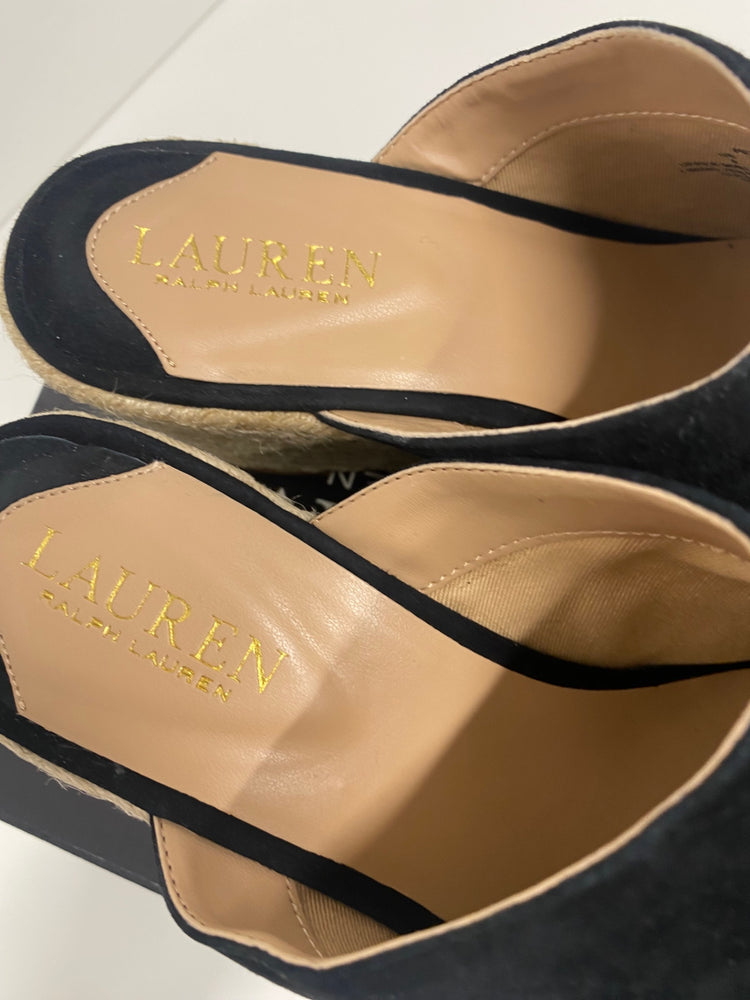 Fabulous Lauren Ralph Lauren Espadrille wedge Shoes UK6 Black LS490